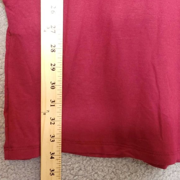 Fraiche By J Womens T Shirt Dress Burgundy Knee Length Long‎ Sleeve Sash L - Picture 4 of 8